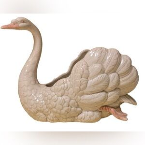 Vintage Fitz & Floyd Large Hand Painted Swan Planter or Centerpiece 8"x11"x5 EUC